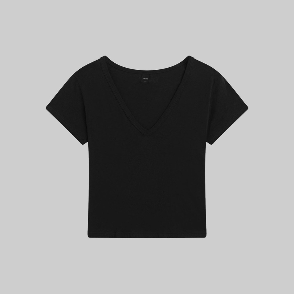 Leset Margo Black V-Neck Tee